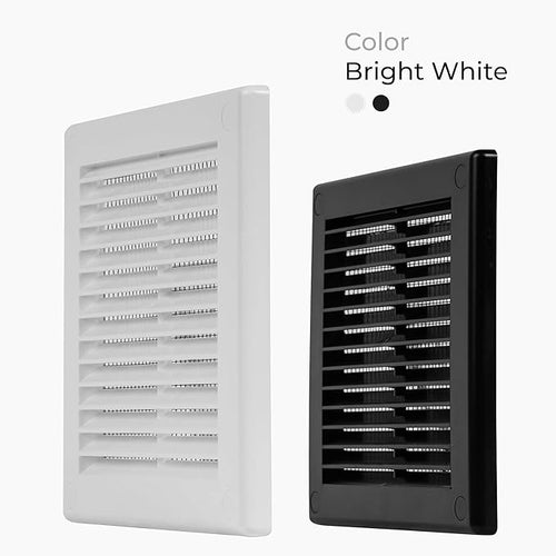 10-Pack 6" x 6" (Outer Size) Square Air Vent Cover – White Plastic Vent Deflector - Screen Mesh, Surface Mount Wall Ceiling – Cold Air Return Soffit Air Vent Cover - Register Indoor Outdoor - Image 2