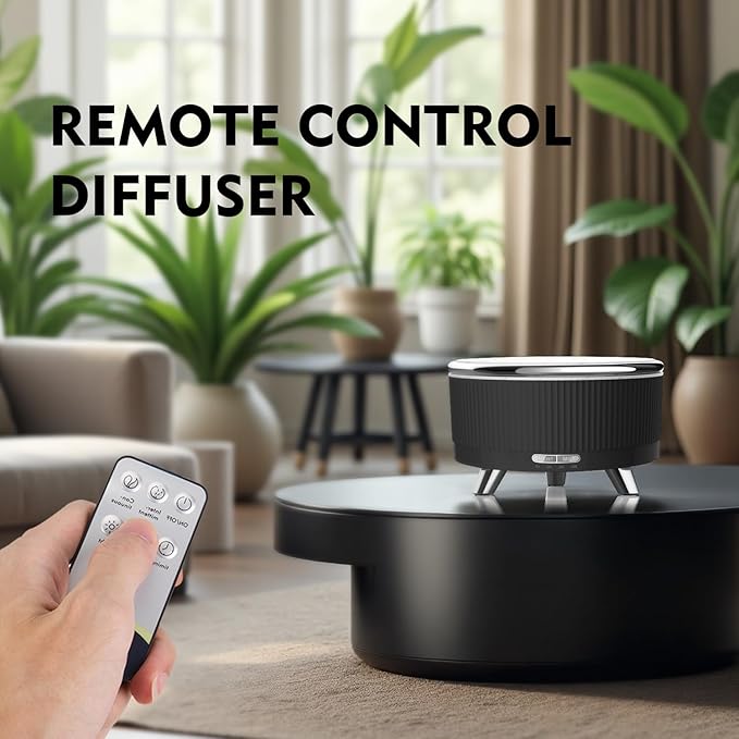500ML Essential Oil Diffuser: Ultrasonic Aroma Diffuser with Remote Control for Spa Hotel Yoga Room - Humidifier for Bedroom with 7-Color Night Lights & Auto Shut-Off for Nursery/Women Home Relaxation - Image 4