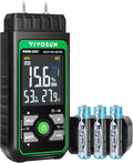 VIVOSUN Wood Moisture Meter, 3-In-1 Pin-Type Digital Moisture Tester, Ambient Temp & Humidity Tester, 7 Modes, Color Backlit Screen, for Wood, Walls, Bricks, Dried Flowers by VIVOSUN