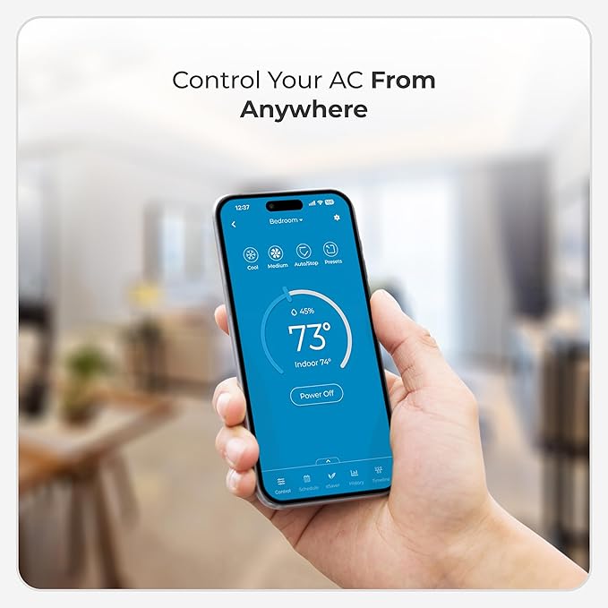 Breez Max | ENERGY STAR CERTIFIED Smart AC Controller | WiFi Thermostat for Mini-Split, Window, Portable ACs/Heat Pumps | AI-Based Tech | Free App, No Subscriptions | Alexa, Google, IFTTT etc. (Black) - Image 5