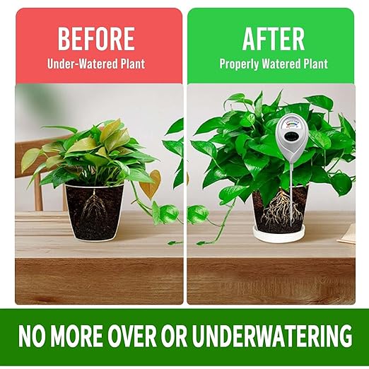 Plant Moisture Meter Soil Moisture Sensor Meter Water Monitor Hygrometer Plant Water Meter [Green + White] Soil Moisture Meter for Gardening, Farming, Plants - Image 4