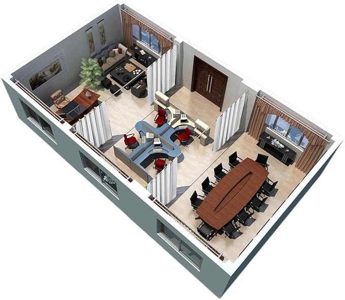 RYB HOME Room Dividers Curtain Privacy 50% Light Block Energy Efficiency Wall Partition Screens for Shared Bedroom Dining Patio Door Home Office Clinic Hospital, 1 Pc, Pure White, W 12.5ft x L 9ft - Image 7