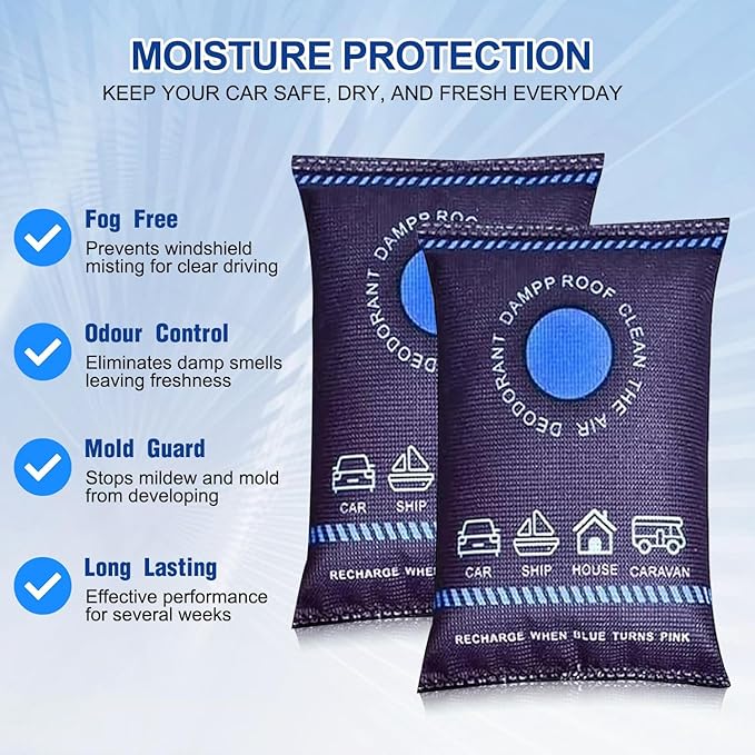 Reusable Dehumidifier Bags, Car Moisture Absorber for Windows Interior, Portable Condensation Prevention for Wardrobe, Closet, Basement, RV, Camper Storage (1, Purple) - Image 5