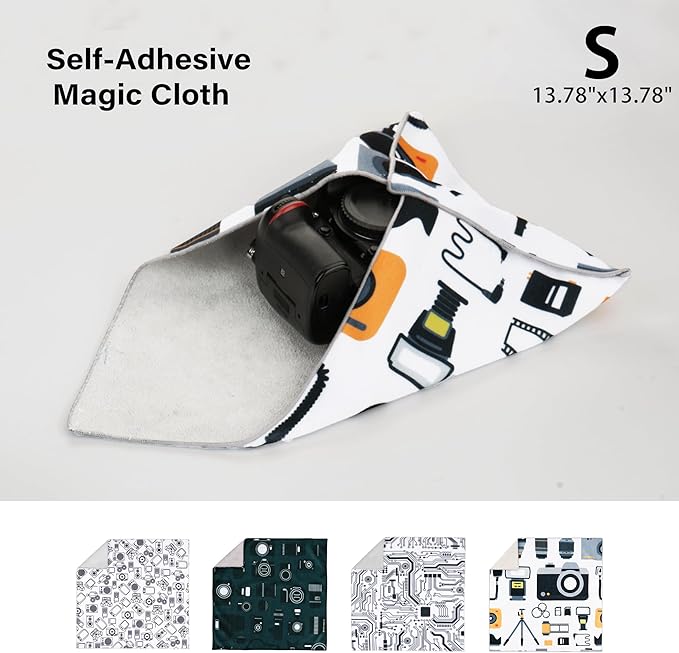 Camera Wrap, Anti-Scratch Lens Protective Wrap pouche, Magic Self-Adhesive Cloth, Universal Storage Cloth for DSLR, Smartphones, Laptops, electronics,Cosmetic,whatever you need to protect - Image 2