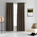 DONREN 2 Panels 84 inch Length Chocolate Brown Blackout Curtain Panels for Bedroom - Rod Pocket Room Darkening Thermal Insulated Curtains for Living Room (52 x 84 Inches Long) by DONREN