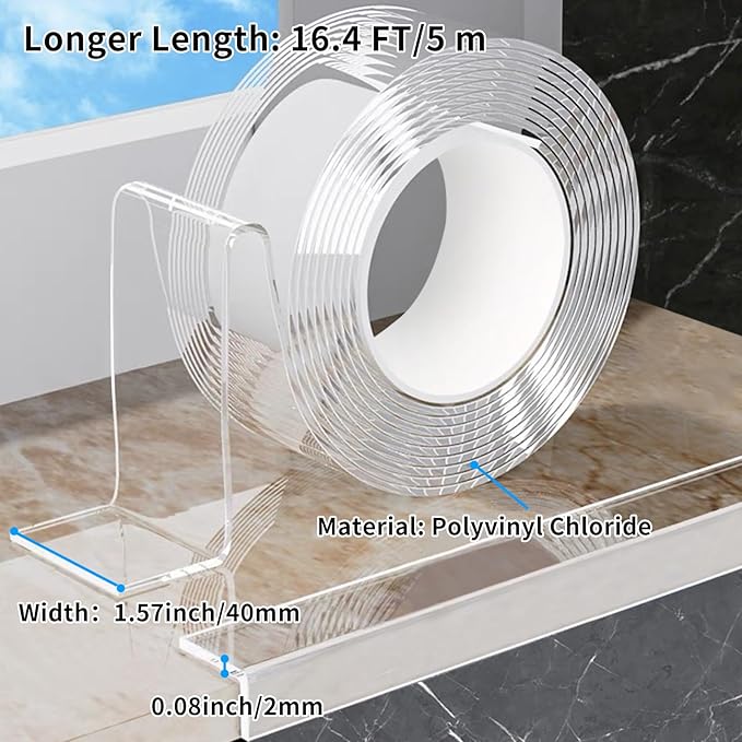 1.57 in x 16.4 FT,Edge Corner Protector Baby Proofing with 6 Corners,Soft Clear Furniture Table Corner Guard & Edge Safety Cabinet Door Bumper,Crib Bumpers,Wall Protector - Image 2
