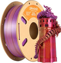 ERYONE Silk Tri Color PLA Filament 3D Printer 1.75mm +/- 0.03mm, Multicolor Filament Tricolor PLA 1KG(2.2lbs) Cardboard Spool, Red Gold Purple by ERYONE
