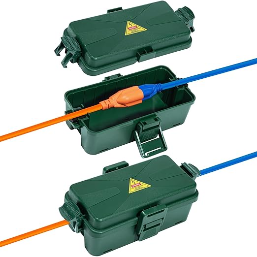 Outdoor Electrical Box Waterproof IP54-rated Outdoor Outlet Box Black Outdoor Extension Cord Cover Box (Inner 6.5 x 3.5 x 2.2inch) Wall-Hangable Waterproof Box for Protect Outlet(2 PCS Green) by DIQMIAQ