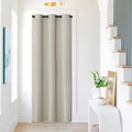 NICETOWN Blackout Curtains for Living Room, Thermal Insulated Door Window Curtain for Doorway, Closet Privacy Farmhouse Curtains for Glass Patio, 1 PC, 42" Wide x 80" Long, Natural by NICETOWN
