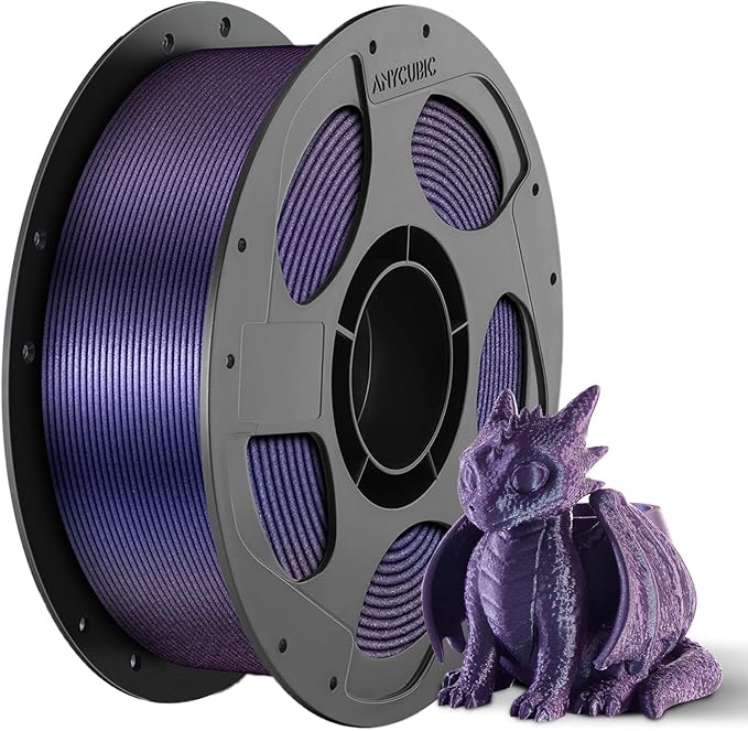 ANYCUBIC Galaxy PLA 3D Printer Filament, Sparkle Glitter PLA, 3D Printing PLA Filament 1.75mm Dimensional Accuracy +/- 0.03mm, 1KG Spool (2.2 lbs), Galaxy Purple by ANYCUBIC