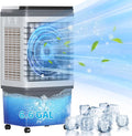TABU 2354CFM 3-in-1 Evaporative Air Cooler, 6.6-Gal Water Tank Portable Swamp Cooler of Cooling, Humidifier& Fan,3 Wind Speeds,120° Oscillation,7.5H-Timer,Remote Control,Grey by TABU