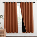 NICETOWN 100% Blackout Window Curtain Panels, Cold and Full Light Blocking Drapes with Black Liner for Nursery, 84 inches Drop Thermal Insulated Draperies (Burnt Orange, 2 PCs, 62" Wide Each Panel) by NICETOWN