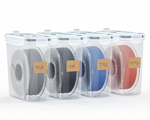 YOOPAI Filament Storage Box - 4 Pack Filaments Container for 3D Printing Filaments Sealing and Protection - Portable Filament Storage with Desiccant&Label ,Water-Proof and Dust-Proof 4.0L(9.03*8*3) by YOOPAI