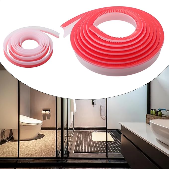 Shower Water Retention Strip - Silicone Multi-Color Water Containment - Fits Various Shower Areas for Bathroom Use(Transparent 300cm) - Image 4
