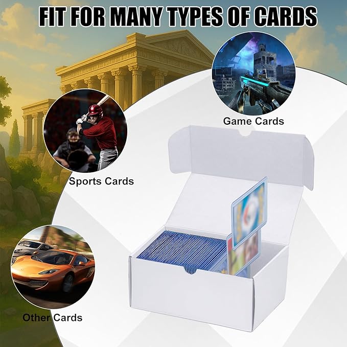 Toploader Trading Card Storage Box, 10-Pack 100 Count White Corrugated Cardboard Bulk Sports Top Loaders Storage Box for TCG/Magic/Mtg Basketball Cards, Collectible Trading Card Organizer - Image 5