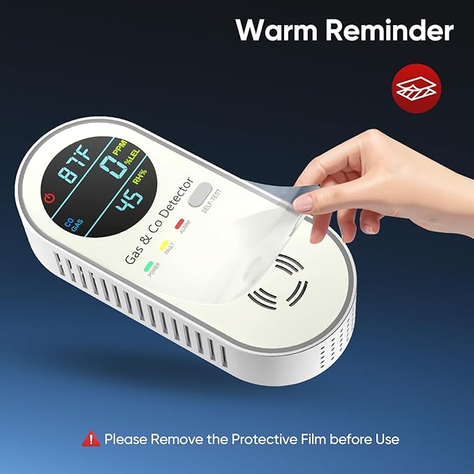 NICGOL 4-in-1 Combination Carbon Monoxide Detectors & Natural Gas Leak Detector - Carbon Monoxide Detectors Plug in - Dual Sensor Gas & Co Detector - Temperature & Humidity Detectors (3 Packs) - Image 5
