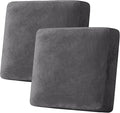 H.VERSAILTEX Velvet Stretch Couch Cushion Cover Plush Cushion Slipcover for Chair Loveseat Sofa Cushion Furniture Protector Seat Cushion Sofa Cover (2 Piece Large Sofa Cushion Covers, Grey) by HVERSAILTEX