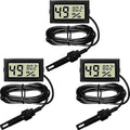 Weewooday Mini Digital Temperature Humidity Meters Gauge with Probe Gauge LCD Fahrenheit Display Thermometer Hygrometer for Incubator Reptile Plant Greenhouse Chicken Coop Garden(Black, 3 Pieces) by Weewooday