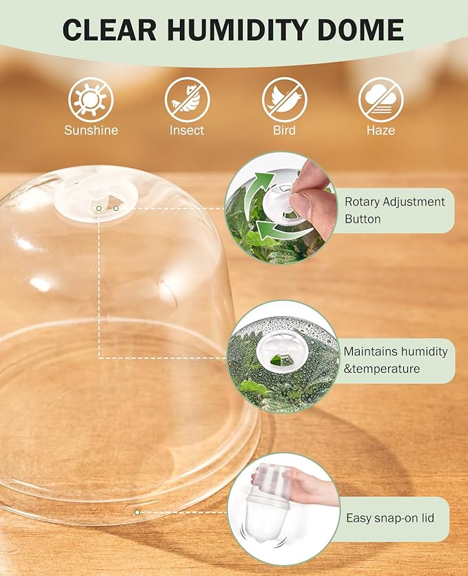 homenote Clear Nursery Pots for Plants,4 Inch Plant Pot for Planting with Humidity Domes Plastic Seedling with Drainage Holes Seed Starter Flower High Transparency (30 Pack) - Image 5
