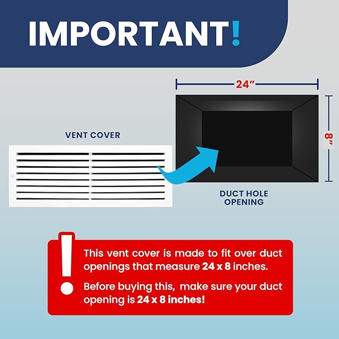 24x8 Inch (Duct Opening) Air Return Vent Cover Decorative – Premium Aluminum AC Vent Cover for Ceiling & Wall, Rustproof Grille, Ideal for Home HVAC Grille, Durable & Easy to Install by ACLAMINAIRE - Image 4