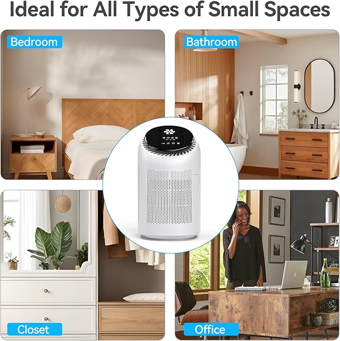 Dehumidifier with Purification Function for Home, Small Dehumidifier for Bedroom with Drain Hose, HEPA Filter & Auto-Off, Ultra-Quiet Sleep Mode, Timer, Ideal for Bedroom, Bathroom, Closet, RV - Image 8