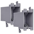 (2 Pack) Airmont Products 20 Cu in Deep Old Work Electrical Box, 1-Gang Non-Metallic PVC Outlet Box for Drywall, Remodel Electrical Box with Built-in NM Cable Clamps, Grey PVC Old Work Outlet Box by AirmontProducts