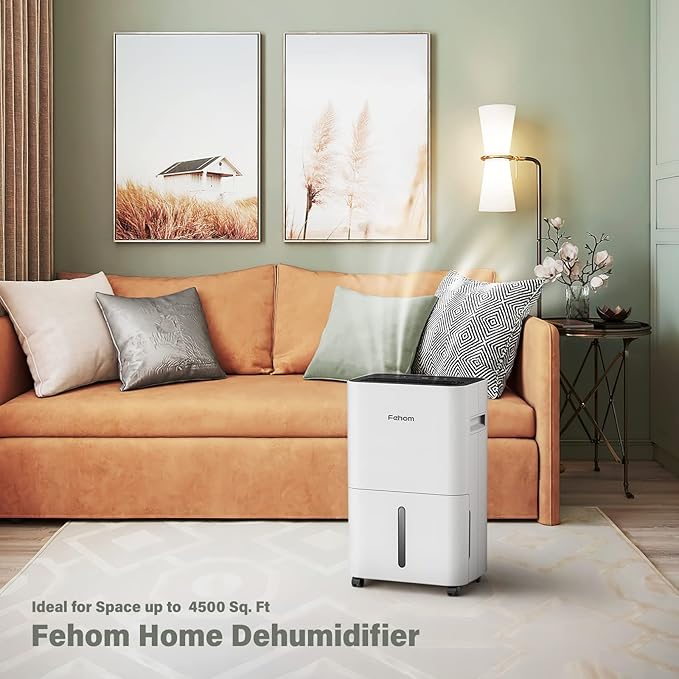 Fehom 4500 Sq. Ft Dehumidifier for Home Basements Bathroom Bedroom Continuous Drainage, with Auto Shut Off Humidity Control and Drain Hose - Image 7