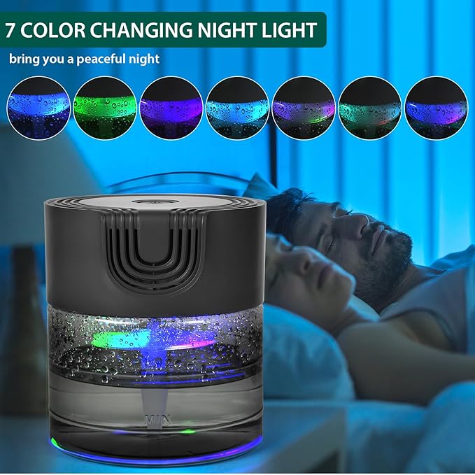 Water Air Purifiers for Home, Oxyvana Quiet Variable Speed Water Based Air Purifier with 7 Color Night Light, Air Washer Humidifier for Home, Bedroom, Office, Pet Odors - Image 4
