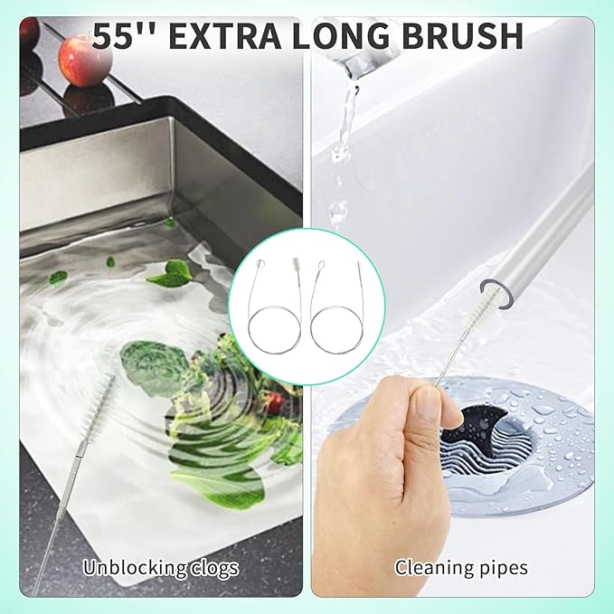 16 Pcs Ice Maker Machine Cleaning Brush Set Tools for Housekeeping, Humidifier Cleaning Brush, 2 Pcs 55 in Pipe Brushes Nylon Bristles with 12 Professional Crevice Clean Brushes for Household - Image 4