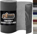 GORILLA GRIP powerGRIP Drawer Shelf and Cabinet Liner, Thick Strong Hold, Non-Adhesive Liners Protect Kitchen Cabinets and Cupboard, Bathroom Drawers, Easy Install, Breathable Mat, 12" x10', Charcoal by GorillaGrip