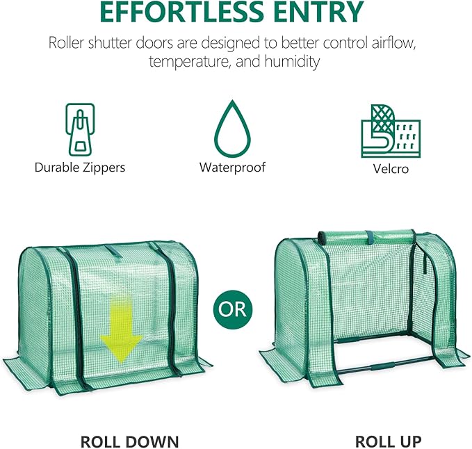 Mini Greenhouse Indoor, Tabletop Garden Nursery Plant Cover Tent Humidity Domes for Home Gardening Germination and Seedling Propagation, 23x12x16.5 Inches, Green Cover - Image 2