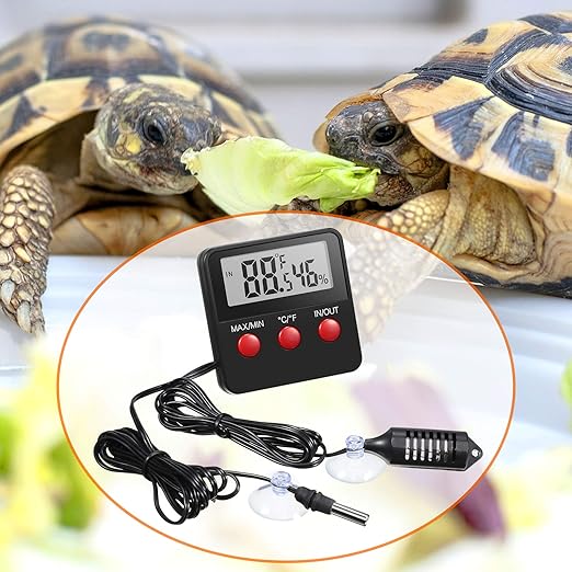 Weewooday 4 Pcs Reptile Thermometer and Humidity Gauge Reptile Terrarium Thermometer Hygrometer with Probes Indoor Outdoor Digital Pet Temperature and Hygrometer Gauge for Pet Keeping - Image 6