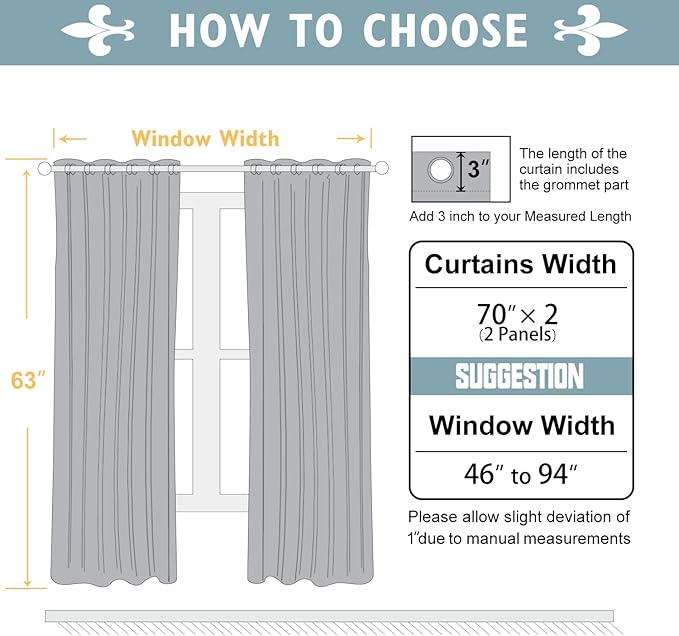 ChrisDowa Blackout Curtains 70 inches Wide for Bedroom - 2 Panels Set Extra Wide Grommet Thermal Insulated Room Darkening Curtains for Living Room (Pink, 70 x 63 Inch) - Image 5