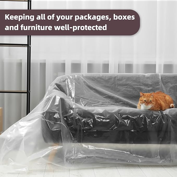 Yotelab Plastic Couch Cover for Moving,Sofa Bag Cover Protector,Furniture Cover for Storage,92Wx42Dx62/41H Inches (No Seal) - Image 4