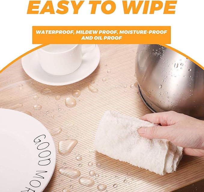 Glotoch Shelf and Drawer Liner for Kitchen Cabinet,12in x 30FT Non-Adhesive Cabinet Liners for Shelves Non Slip Waterproof Contact Paper for Cabinets Pantry Fridge EVA Wire Shelf Liner,Clear - Image 6