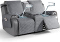 TAOCOCO 100% Waterproof Loveseat Recliner Cover with Console, Non-Slip Washable Reclining Couch Cover for 2 Seats, Furniture Protector for Dogs, Slate Gray by TAOCOCO