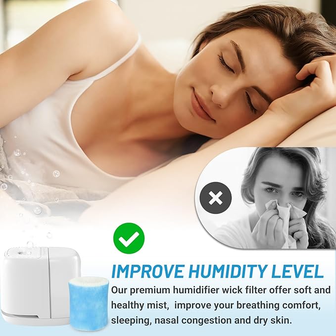 Lemige Premium Humidifier Filter Replacement 2.0 for Canopy Bedside and Nursery Humidifiers, Upgraded Blue Pre-Filter Humidifier Wicking Filter Replace Every 6 Weeks-4 Pack - Image 8