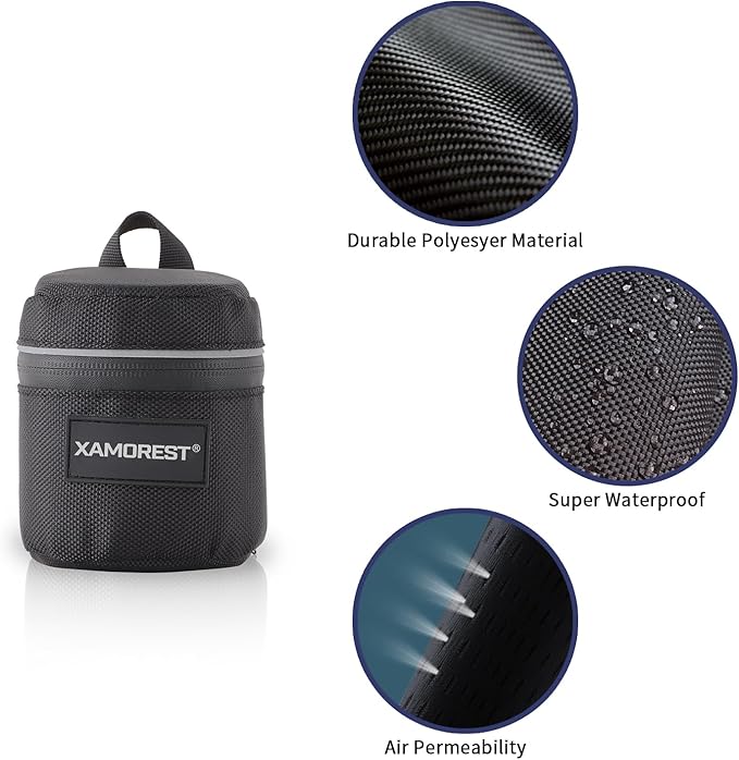 Camera Lens Case Lens Bag Compatible (3.15" x 3.15"(Nylon, Black)) - Image 3
