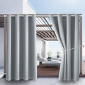 DIVA EN CAMINO DEC Outdoor Patio Curtain Waterproof Darkening Thermal Insulated Indoor Curtains for Bedroom, Porch, Living Room, Pergola, Cabana, W52 x L72, Light Gray, Set of 2 Panels by DivaenCamino