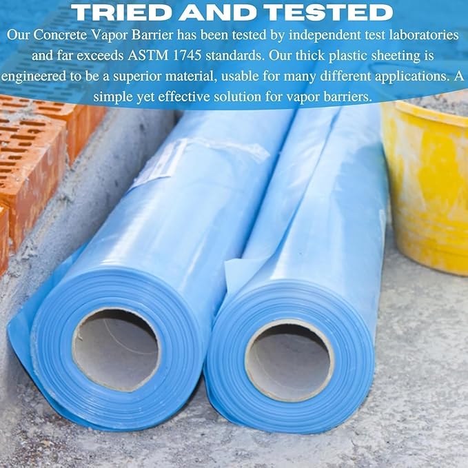 VBS - SEALCORE+ 20 Mil Gas/Radon Barrier - Thick Plastic Sheet for Floor Underlayment, Radon Gas Barrier, EVOH Plastic Sheeting, Crawl Space Vapor Barrier (6' x 120') - Image 5