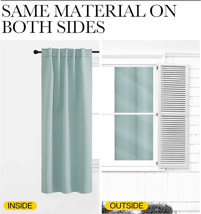 NICETOWN Blackout Curtain Panels for Living Room - (Aqua Blue Color) 29x36 inch, 2 Panels Set, Room Darkening Blackout Drapes for Window - Image 6