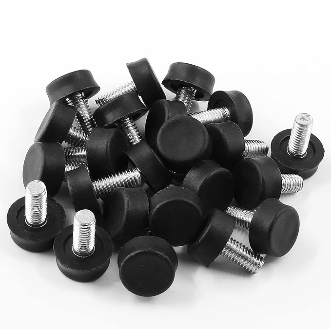 Biaungdo 24 Pcs Adjustable Furniture Levelers, M6x15 mm Ajustable Leveling Feet Screw On Furniture Glide Foot Levelers for Table, Chair, Cabinet, Furniture Legs, Black - Image 7
