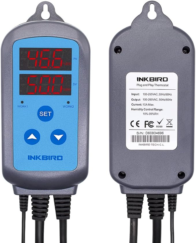 Inkbird Humidity Controller IHC200 Humidistat Mushroom Greenhouse Pre Wired Outlet Dual Stage Humidifier Dehumidifier. - Image 6