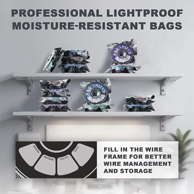 Vacuum-Sealed 3D Printing Filament Bags, 25 Packs Lightproof Vacuum Storage Bags, Moisture-Proof 3D Printer Filament Bags, Sorting & Storage of Various Filament with Desiccant - Image 4