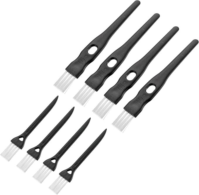 MECCANIXITY Shaver Cleaning Brush Tools with White Nylon Bristles 2 Sizes for Keyboard, Window Track, Vent Outlet, Home, Office, 8 Pack by MECCANIXITY
