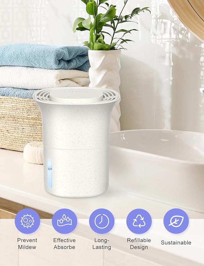 CLEVAST Refillable Moisture Absorbers Boxes - 4 Pack 12.5 oz Reusable Dehumidifier Boxes for Closets, Wardrobes & Bathrooms, Removes Excess Moisture, Dampness & Humidity - Image 4