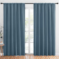 NICETOWN Living Room Curtains, Blackout Draperies, Smoky Blue, 1 Pair, 70 x 84-inch, Home Decorations Thermal Insulated Solid Rod Pocket Blackout Drapes for Cafe by NICETOWN