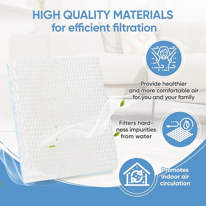 HFT600 6 Pack Humidifier Wicking Filter T Replcement Compatible with Honeywell HEV615 HEV620 Humidifier, Compared to Part HFT600T HFT600PDQ Wicking Filter, Blue - Image 6