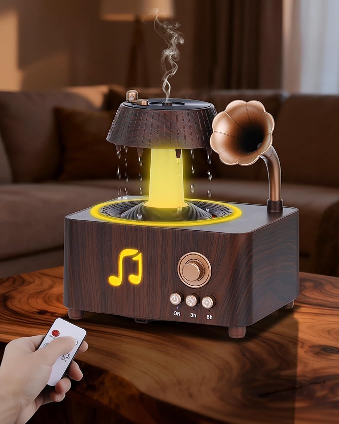 Essential Oil Diffuser, Humidifiers For Bedroom, 250ml Cool Mist Rain Diffuser, 7 Colors LED Ambient Light & Auto Shut-Off When Water Runs Out, for Office, Study Room, Yoga, Relaxation & Home by Unknown
