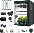 Mars Hydro 4x4 Smart Grow Tent Kit Complete System with WiFi-Integrated Controller 43,480W FC-E4800 Dimmable Light 2646Pcs LED,48"x48"x80" 1680D High Reflective Mylar,6inch Automatic Ventilation Kit by MARSHYDRO